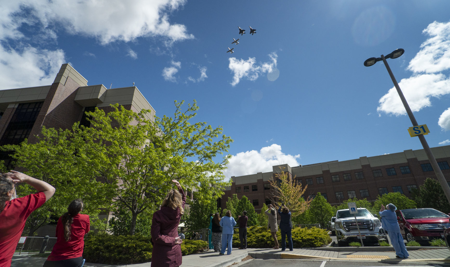 Military fly over at St. Luke's Magic Valley